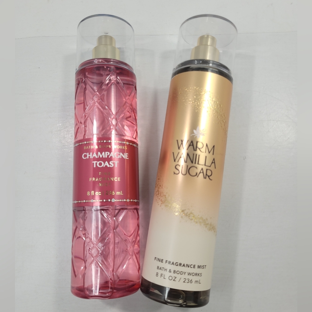 BATH & BODY WORKS WARM VANILLA SUGAR & CHAMPAGNE TOAST BUNDLE OF 2 NEW